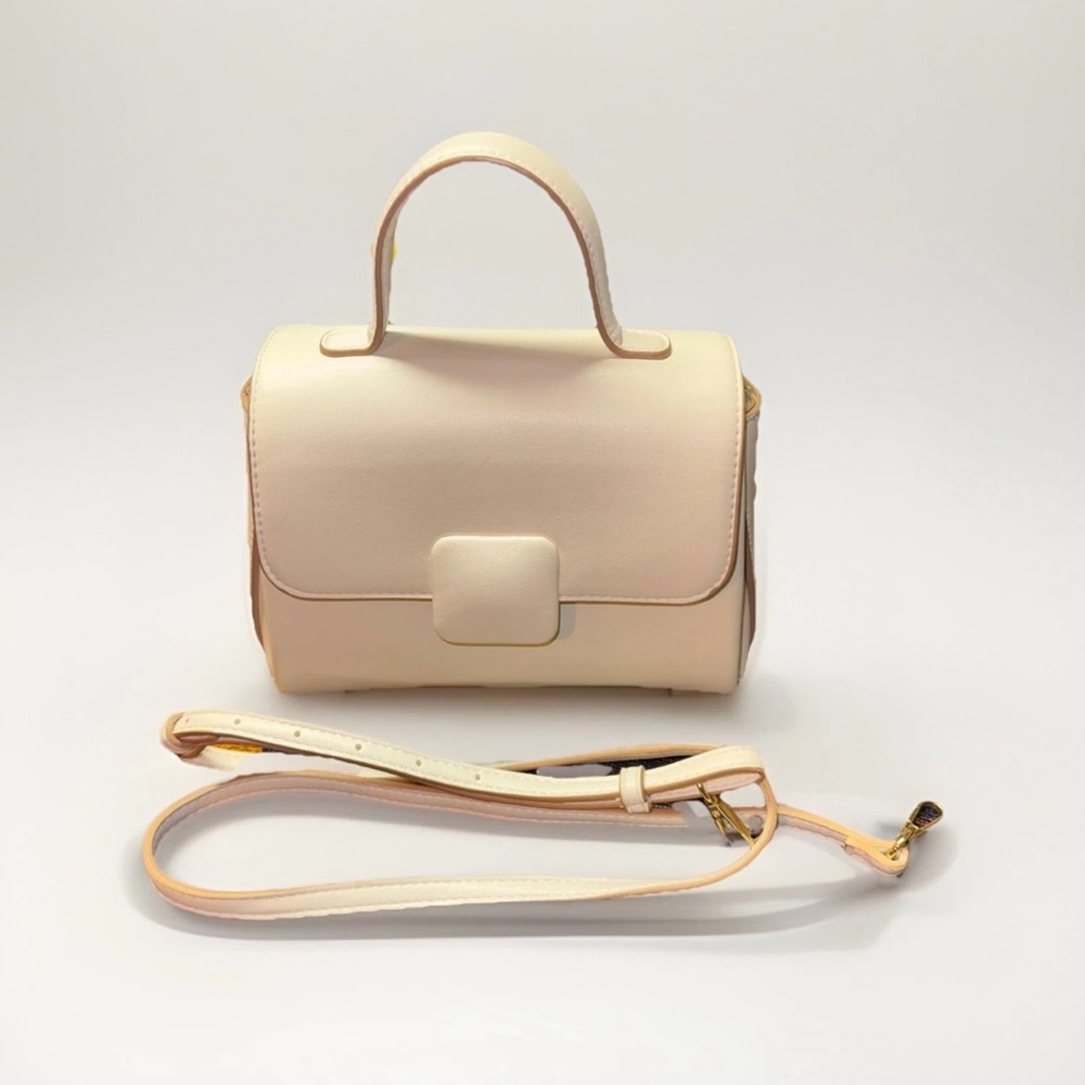 A New Day™ Trendy White Faux Leather Mini Crossbody Bag Excellent Condition